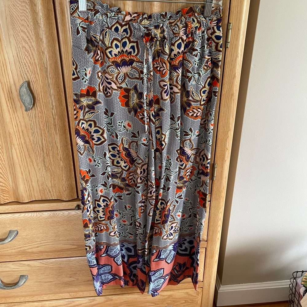 Loft wide leg printed pant